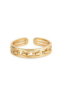 14K Gold Chain Link Stacking Ring - Rings - Elk & Bloom