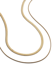 14K Gold Double Snake Chain Choker - Necklaces - Elk & Bloom