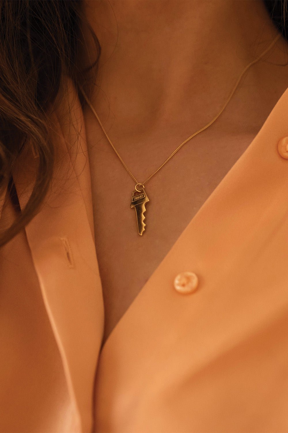 14K Gold Key Necklace - Necklaces - Elk & Bloom