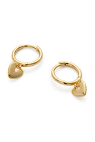 14k Gold Love Heart Hoop Earrings - Earrings - Elk & Bloom