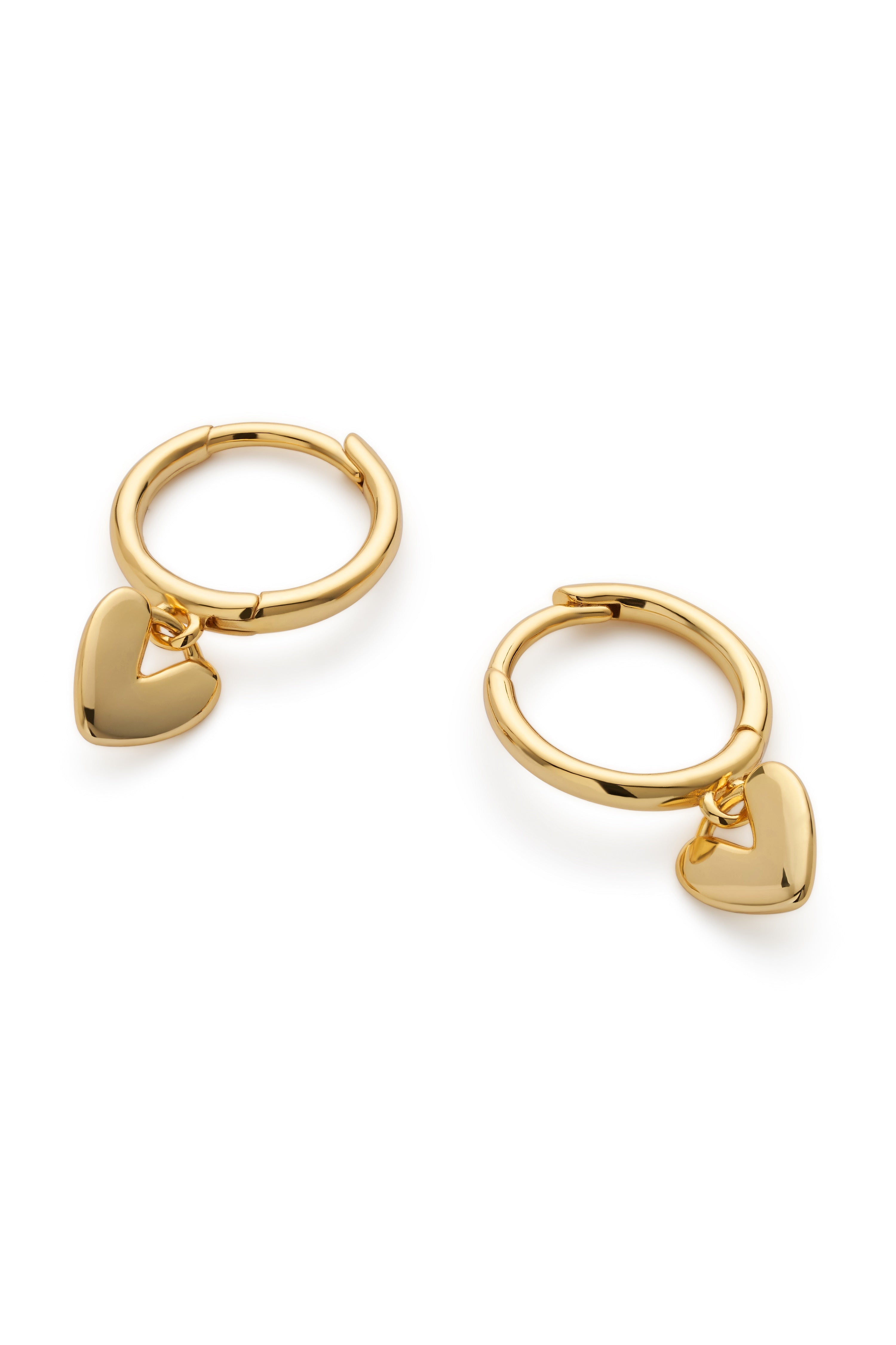 14k Gold Love Heart Hoop Earrings - Earrings - Elk & Bloom