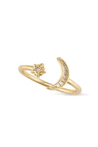 14K Gold Moon and Star Ring - Rings - Elk & Bloom