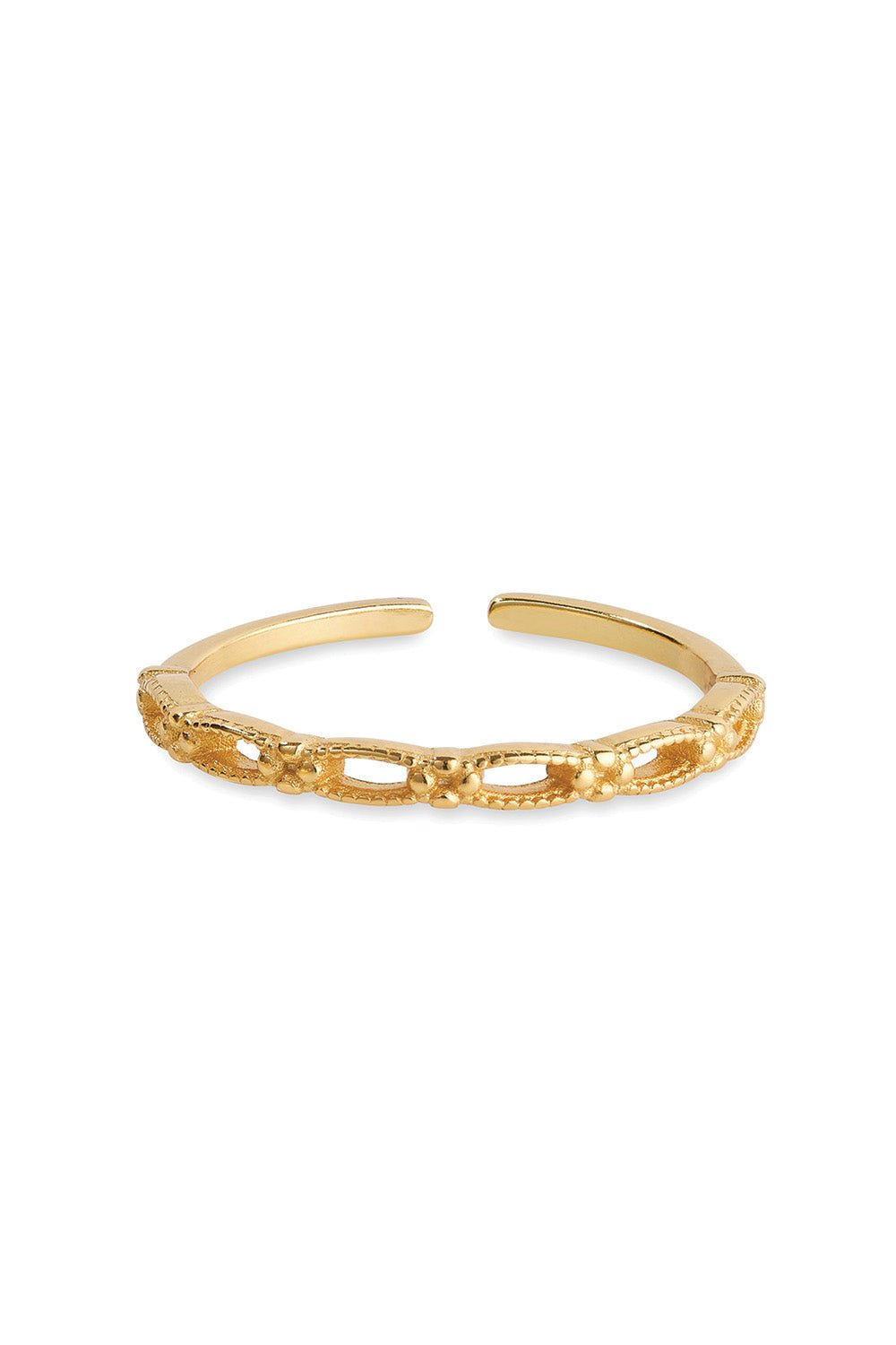 14K Gold Promise Link Stacking Ring - Rings - Elk & Bloom