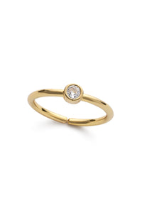 14K Gold Zircon Stacking Band Ring - Rings - Elk & Bloom