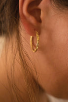 14K Medium Gold Thin Hoop Earrings - Earrings - Elk & Bloom