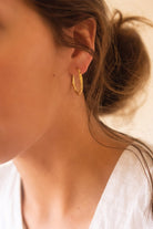 14K Medium Gold Thin Hoop Earrings - Earrings - Elk & Bloom