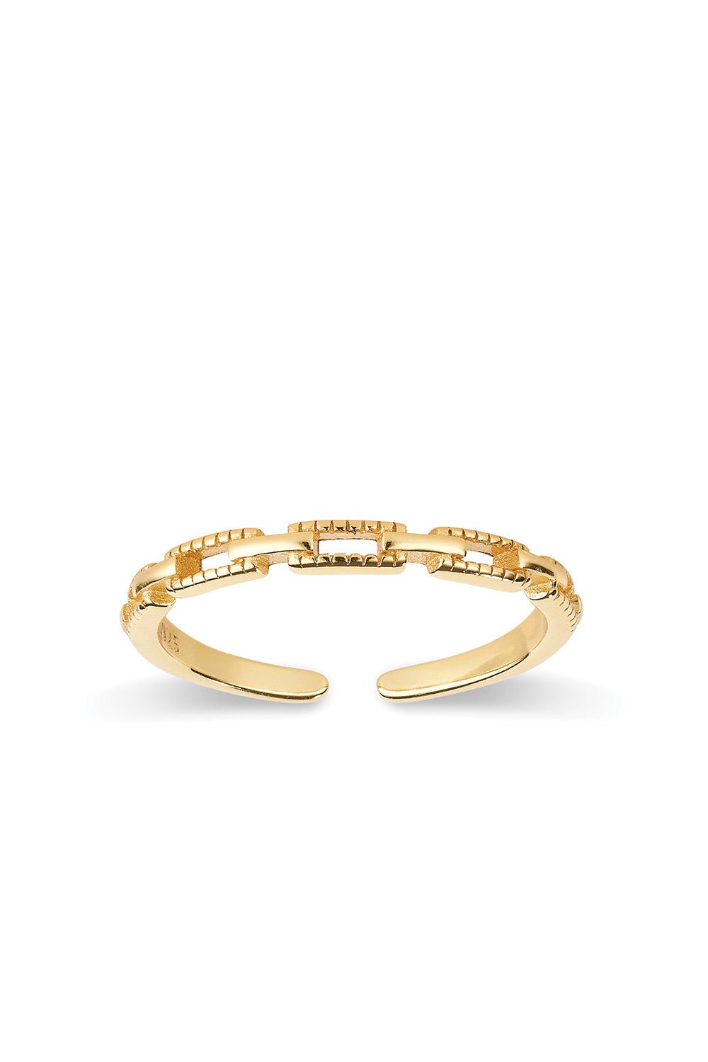 18K Gold Chain Link Stacking Ring - Rings - Elk & Bloom