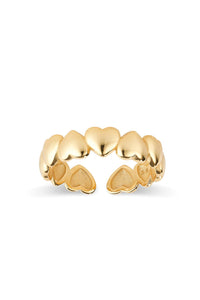 18K Gold Heart Band Stacking Ring - Rings - Elk & Bloom