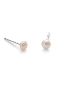 4.5mm Small Silver Real Pearl Stud Earrings - Earrings - Elk & Bloom