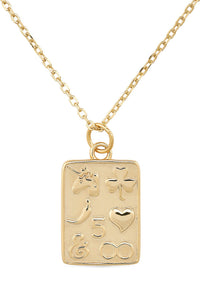 Chunky 14K Gold Card Necklace - Necklaces - Elk & Bloom