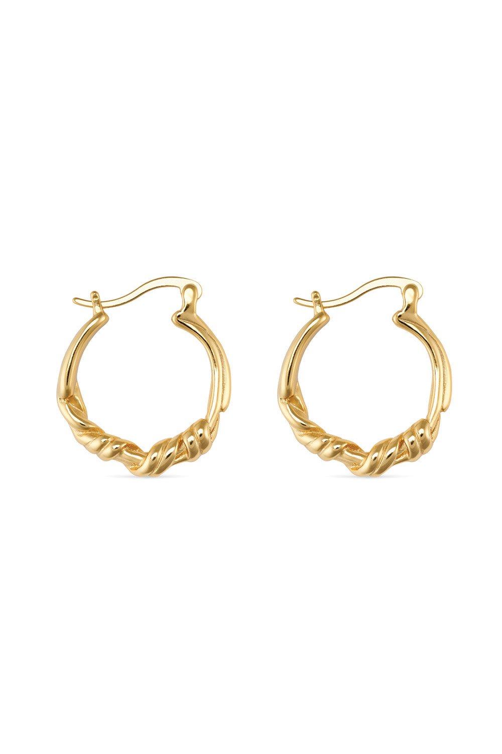 Chunky 14K Gold Twisted Hoop Earrings - Earrings - Elk & Bloom