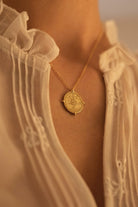 Chunky 18K Gold Aztec Coin Medallion Necklace - Necklaces - Elk & Bloom