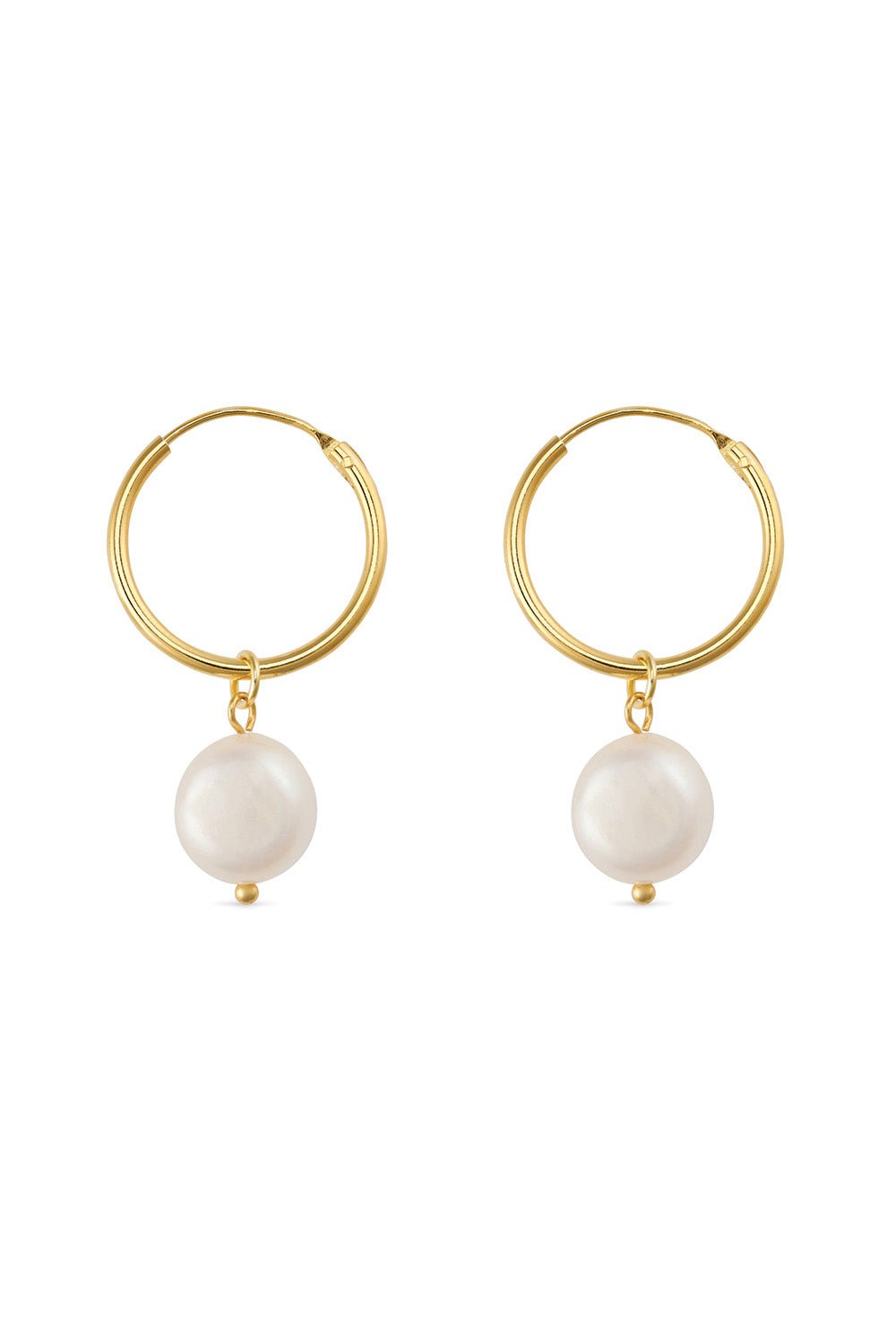 Chunky 18K Gold Freshwater Pearl Hoops - Earrings - Elk & Bloom