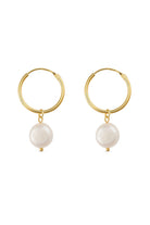 Chunky 18K Gold Freshwater Pearl Hoops - Earrings - Elk & Bloom