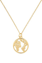 Chunky 18K Gold Globe Earth Necklace - Necklaces - Elk & Bloom