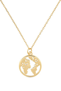 Chunky 18K Gold Globe Earth Necklace - Necklaces - Elk & Bloom