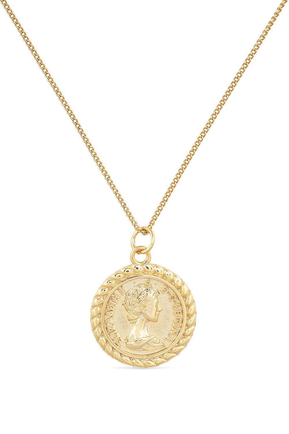 Chunky 18K Gold Lucky Coin Medallion Necklace - Necklaces - Elk & Bloom