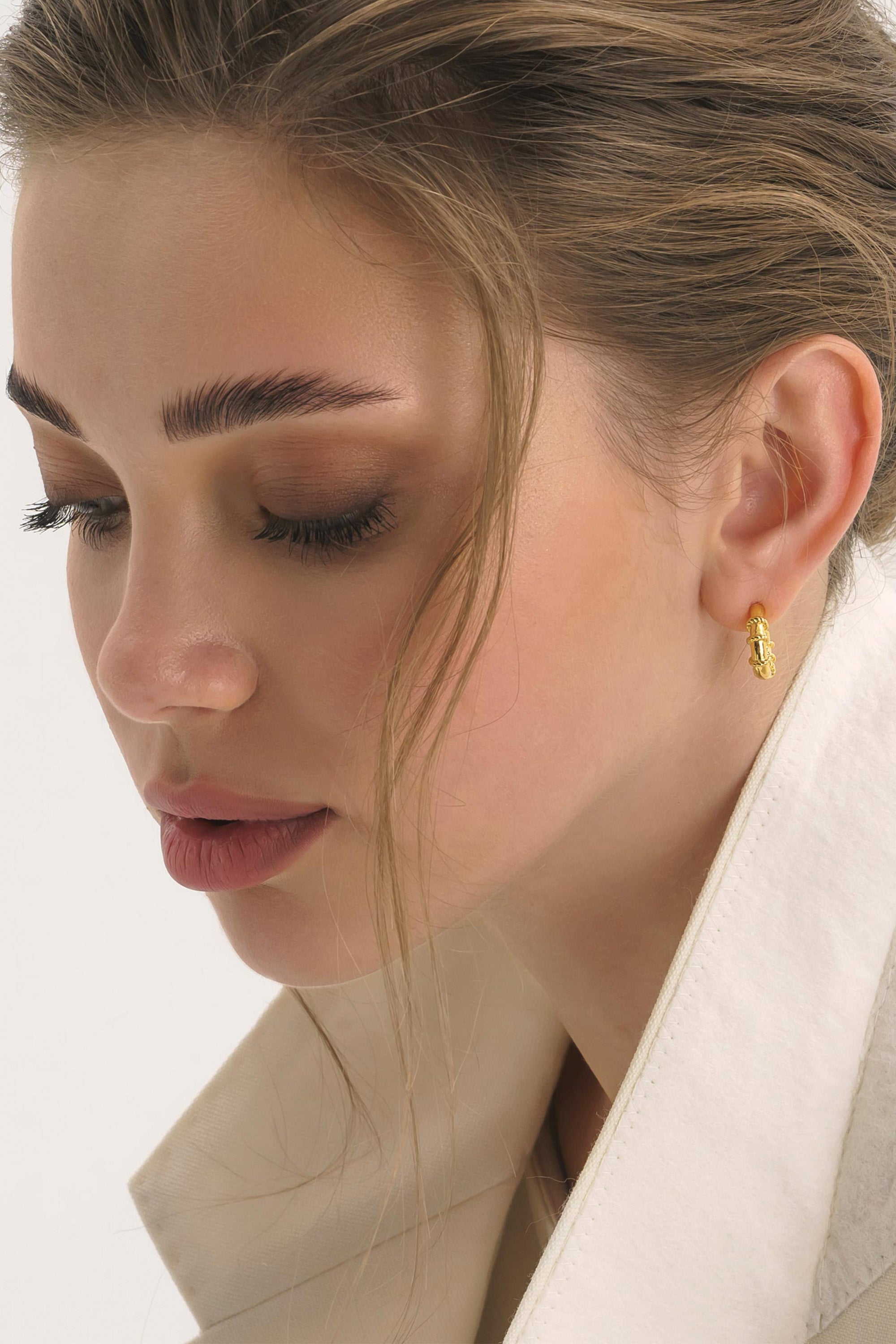 Chunky Gold Rope Huggie Hoop Earrings - Earrings - Elk & Bloom