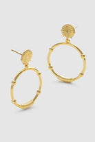 Chunky Gold Sunburst Drop Halo Stud Earrings - Earrings - Elk & Bloom