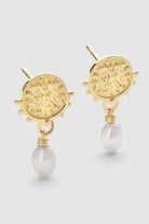 Chunky Pearl Gold Goddess Drop Earrings - Earrings - Elk & Bloom