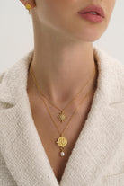 Chunky Pearl Gold Goddess Layered Necklace - Necklaces - Elk & Bloom