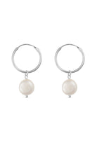 Chunky Sterling Silver Freshwater Pearl Hoops - Earrings - Elk & Bloom