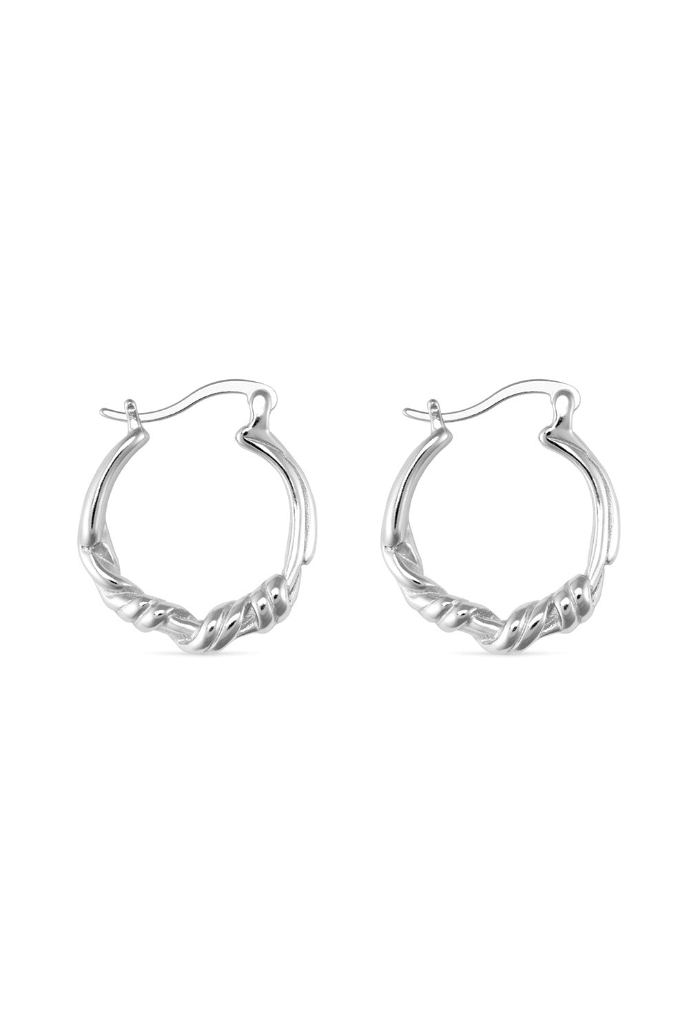 Chunky Sterling Silver Twisted Hoop Earrings - Earrings - Elk & Bloom