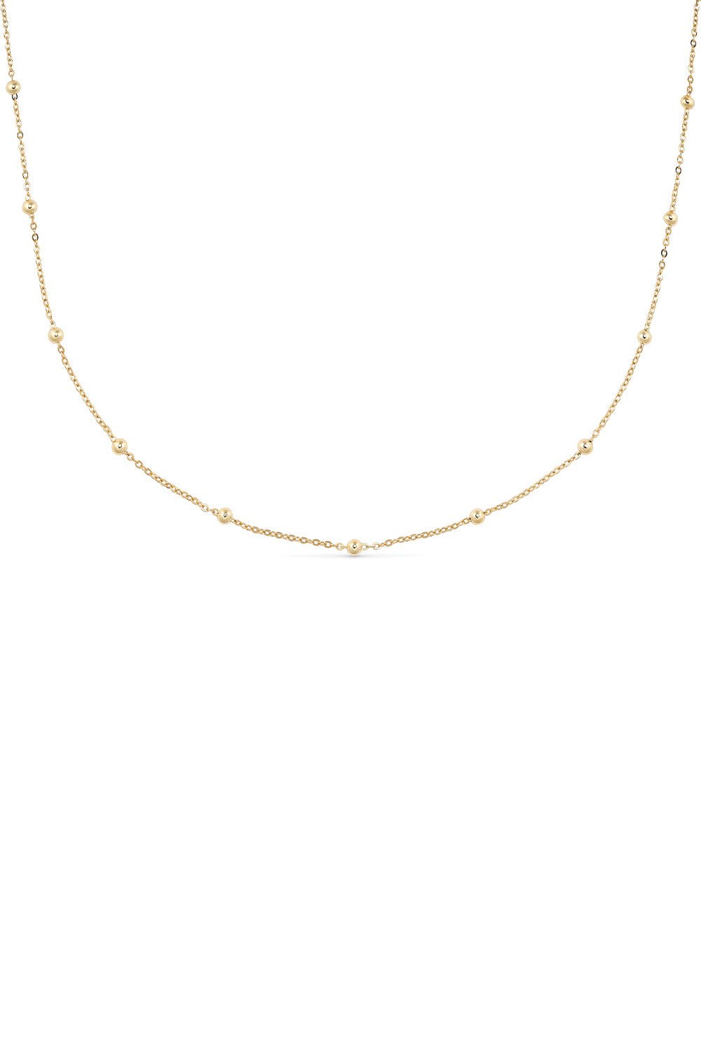 Dainty 14K Gold Bead Choker Necklace - Necklaces - Elk & Bloom