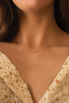 Dainty 14K Gold Beaded Drop Choker Necklace - Necklaces - Elk & Bloom