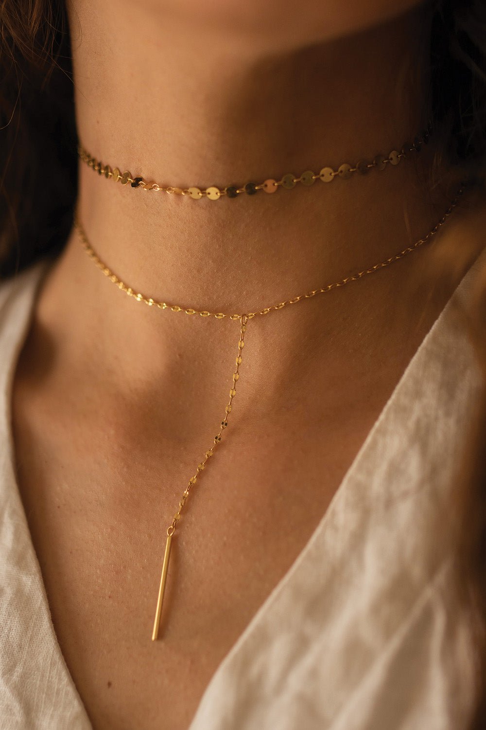 Dainty 14K Gold Chain Choker Necklace - Necklaces - Elk & Bloom