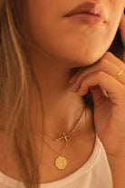 Dainty 14K Gold Cross Choker Necklace - Necklaces - Elk & Bloom