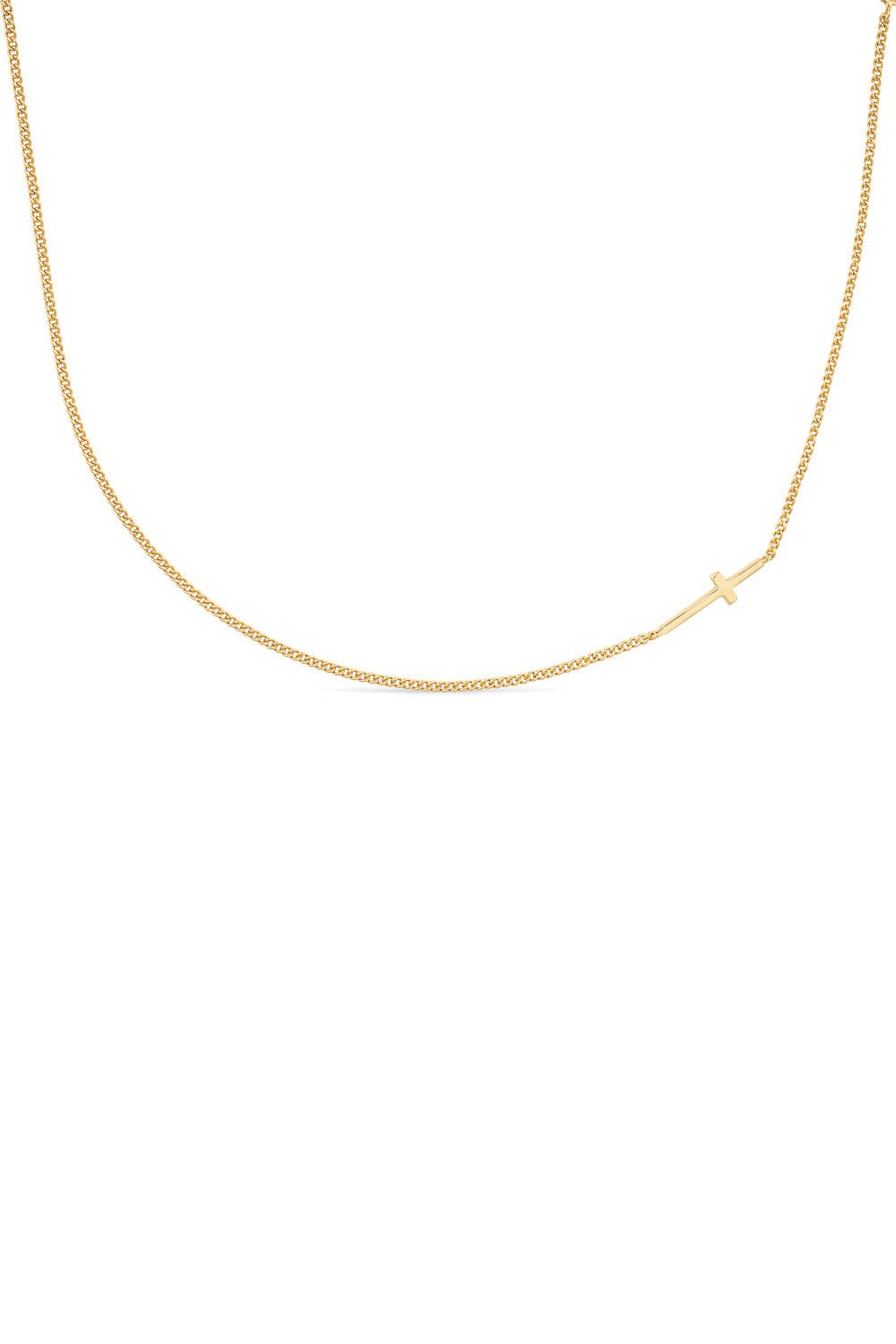 Dainty 14K Gold Cross Choker Necklace - Necklaces - Elk & Bloom