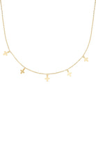 Dainty 14K Gold Cross Choker Necklace - Necklaces - Elk & Bloom