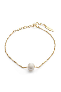 Dainty 14K Gold Freshwater Pearl Bracelet - Bracelets - Elk & Bloom