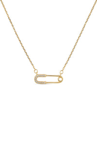 Dainty 14K Gold Safety Pin Necklace - Necklaces - Elk & Bloom