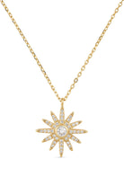 Dainty 14K Gold Star Sun Necklace - Necklaces - Elk & Bloom