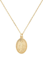 Dainty 14K Gold Virgin Mary Miraculous Medal Choker Necklace - Necklaces - Elk & Bloom