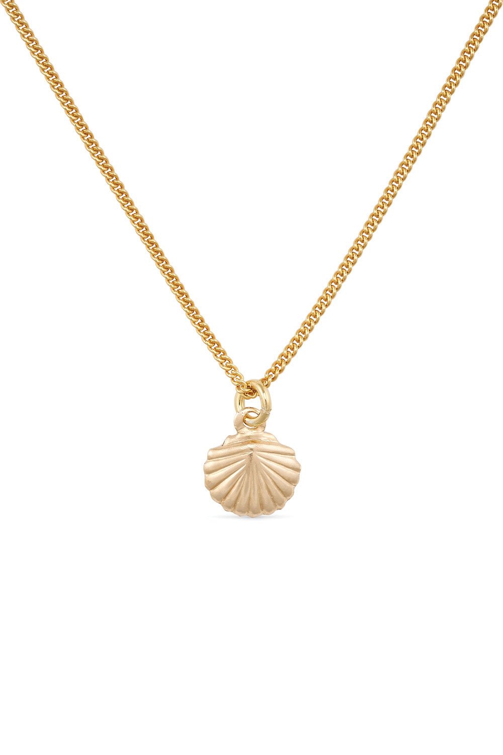 Dainty 18K Gold Large Shell Clam Necklace - Necklaces - Elk & Bloom