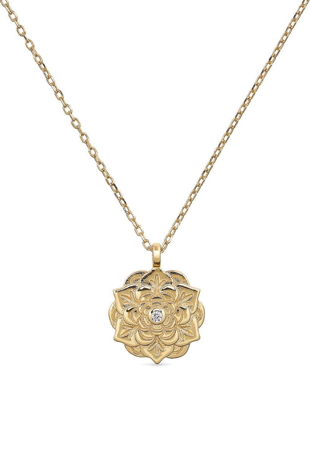 Dainty 18K Gold Lotus Flower Necklace - Necklaces - Elk & Bloom