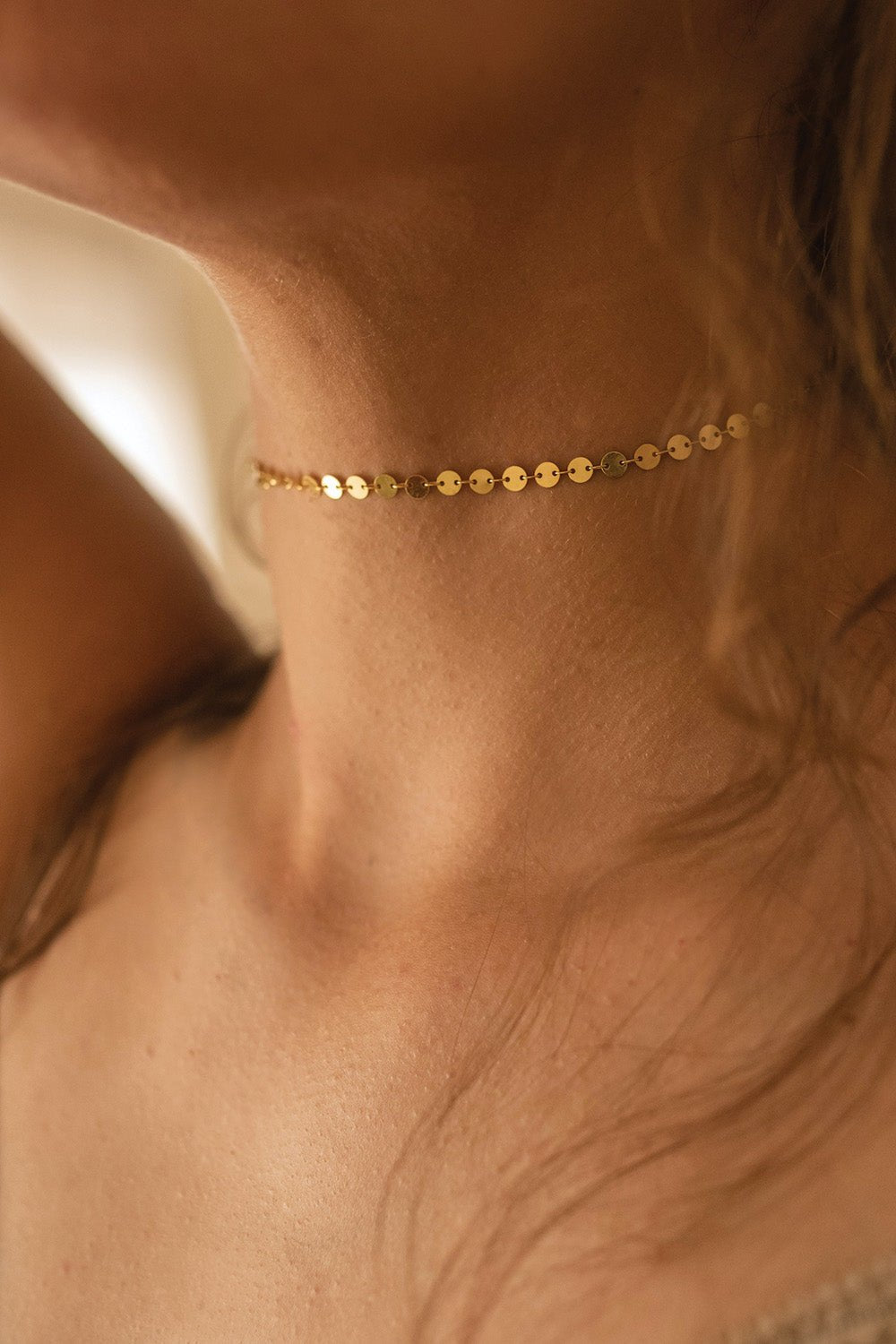 Dainty Gold 14K Disc Choker - Necklaces - Elk & Bloom