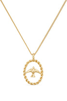 Dainty Gold 18K Twisted Circle Bird Necklace - Necklaces - Elk & Bloom