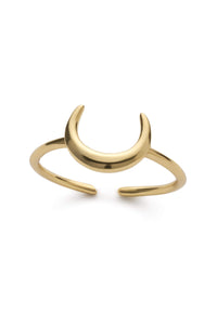 Dainty Moon 14K Gold Stacking Ring - Rings - Elk & Bloom