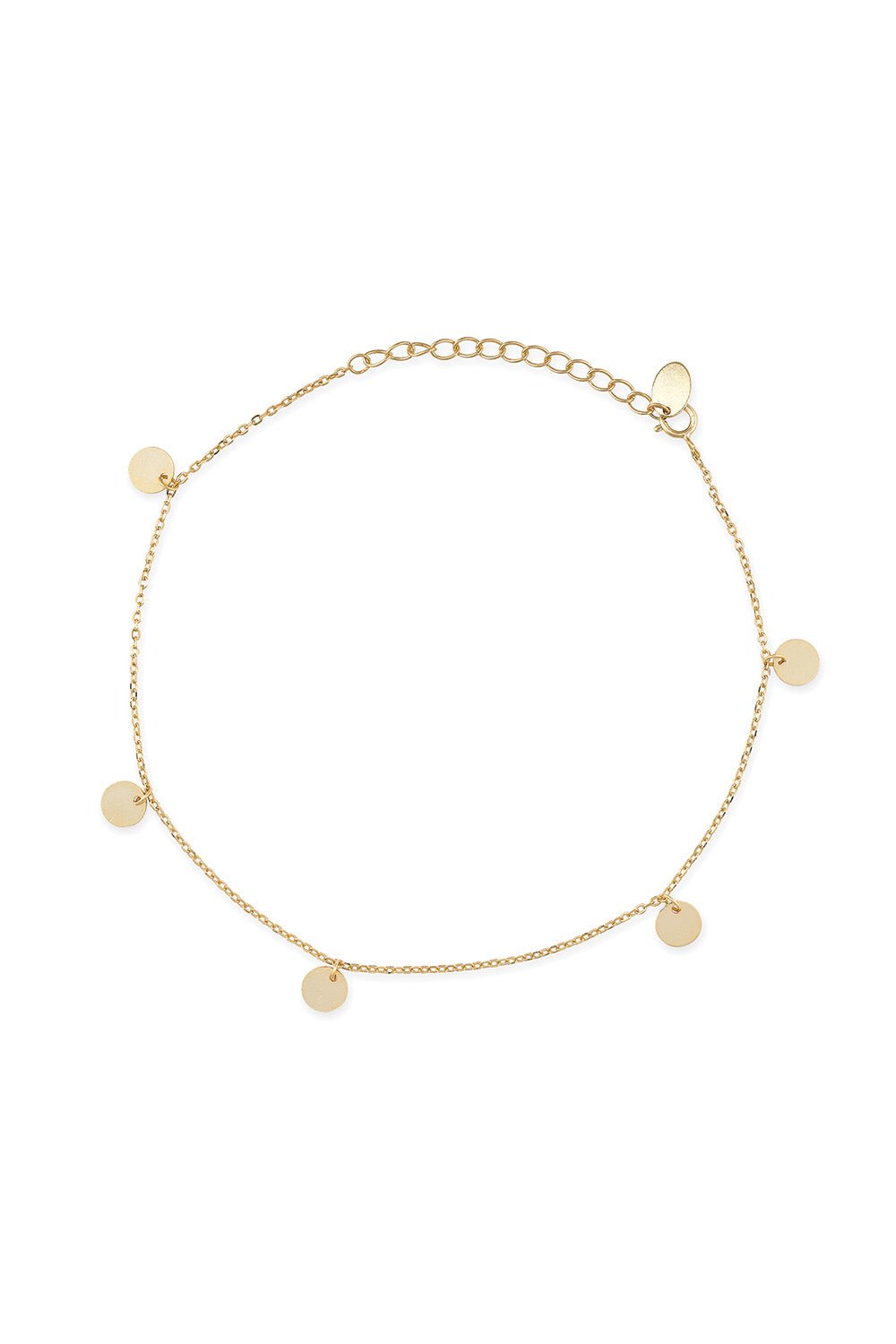 Delicate 14K Gold Coin Anklet - Anklets - Elk & Bloom