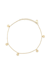 Delicate 14K Gold Coin Anklet - Anklets - Elk & Bloom