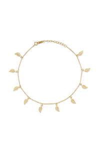 Delicate 14k Gold Leaf Anklet - Anklets - Elk & Bloom