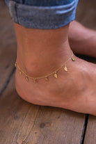 Delicate 14k Gold Leaf Anklet - Anklets - Elk & Bloom