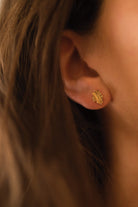 Gold Leaf Stud Earrings - Earrings - Elk & Bloom