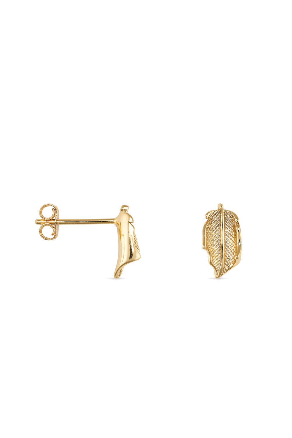 Gold Leaf Stud Earrings - Earrings - Elk & Bloom