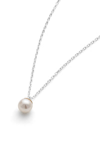 Silver Single Real Seed Pearl Necklace - Necklaces - Elk & Bloom