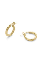 Small Gold Twist Huggie Hoop Earrings - Earrings - Elk & Bloom